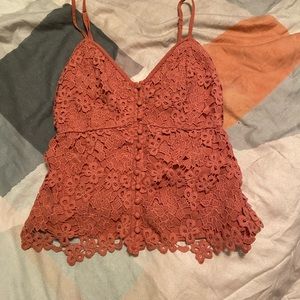 Lace babydoll crop top